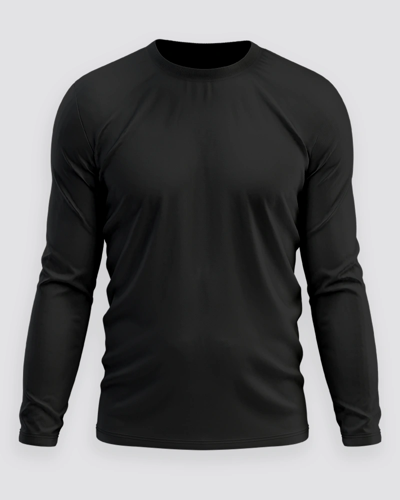 Black-Full-Sleeves-T-Shirt Black Full Sleeve T-Shirts - Image 1