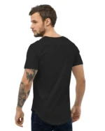 Black Longline Curved T-Shirt - Image 4
