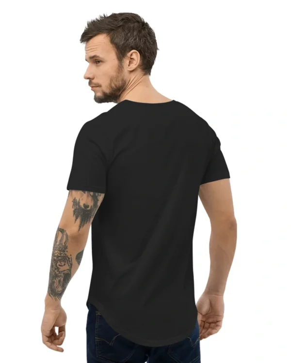 Black Longline Curved T-Shirt - Image 4