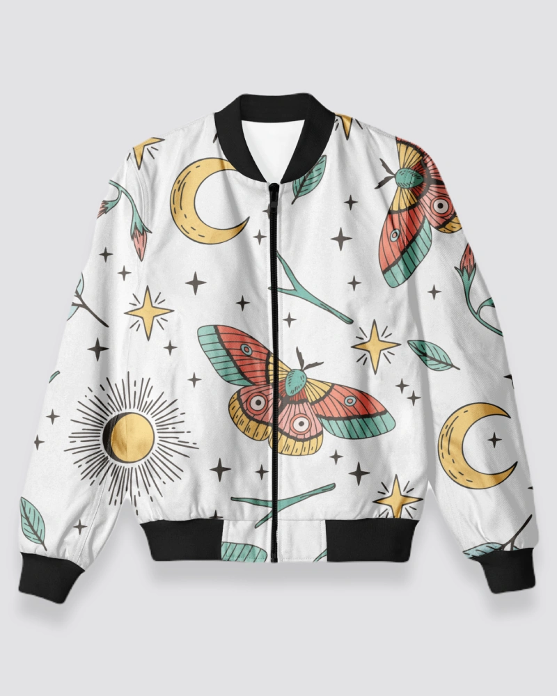 Bomber-Jecket7 Butterfly Pattern Bomber Jacket - Image 1