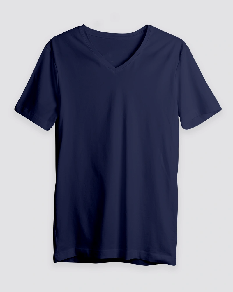 Navy-Blue-V-Neck-Tshirt Navy Blue V-Neck T-Shirt - Image 1