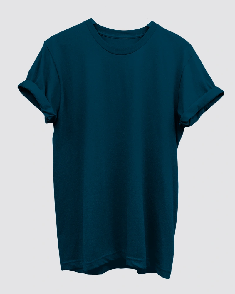 Petrol Blue Men T-Shirt Petrol Blue Plain T-Shirt for Men - Image 1