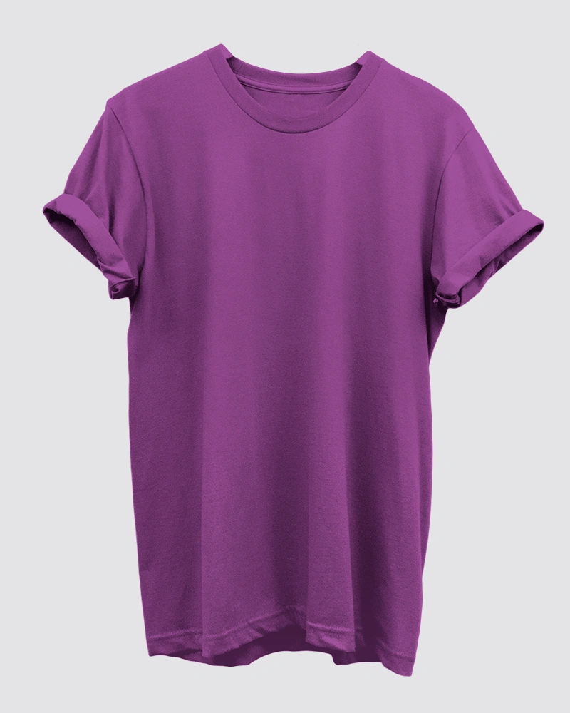 Purple Men T-Shirt Purple Plain T-Shirt for Men - Image 1