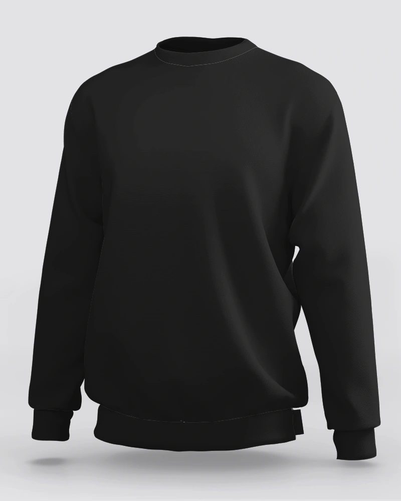 Sweatshirt_Black Unisex Black Sweatshirt - Image 1