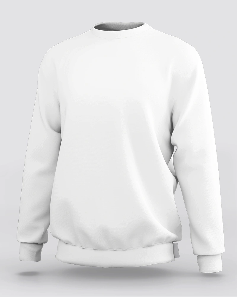 Sweatshirt_White Unisex White Sweatshirt - Image 1