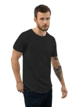 Black Longline Curved T-Shirt - Image 3