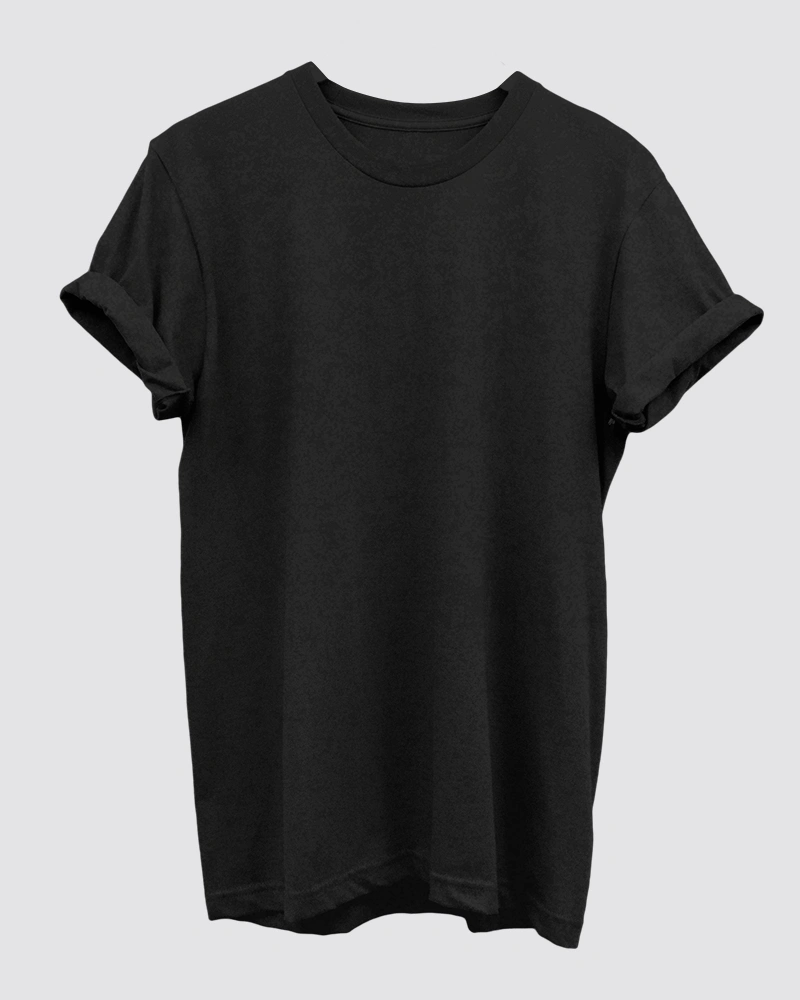 black-men-tshirt Black Plain T-Shirt for Men - Image 1
