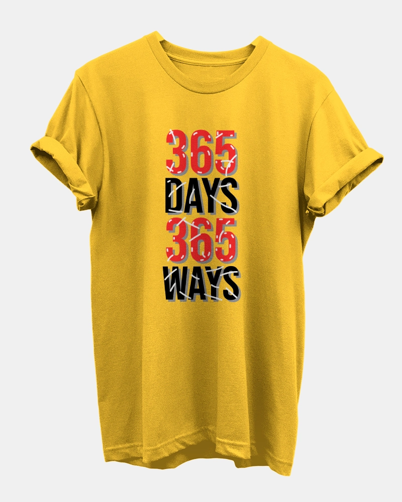 365-Days-thsirt 365 Days Golden Yellow T-Shirt for Men - Image 1