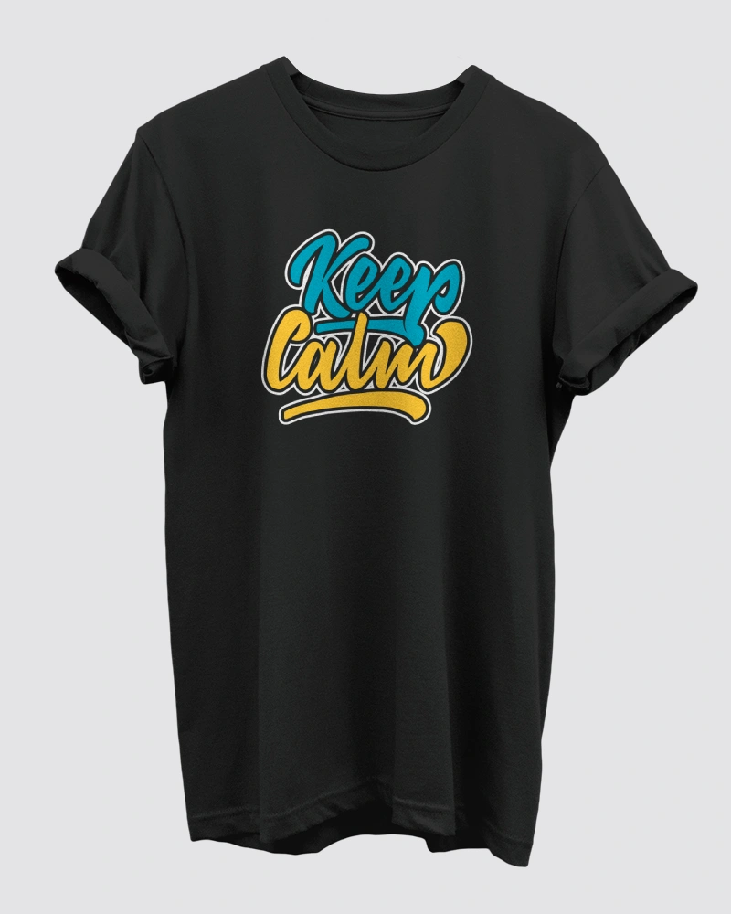 keep-calm-black-tshirt Keep Calm Black T-Shirt for Men - Image 1