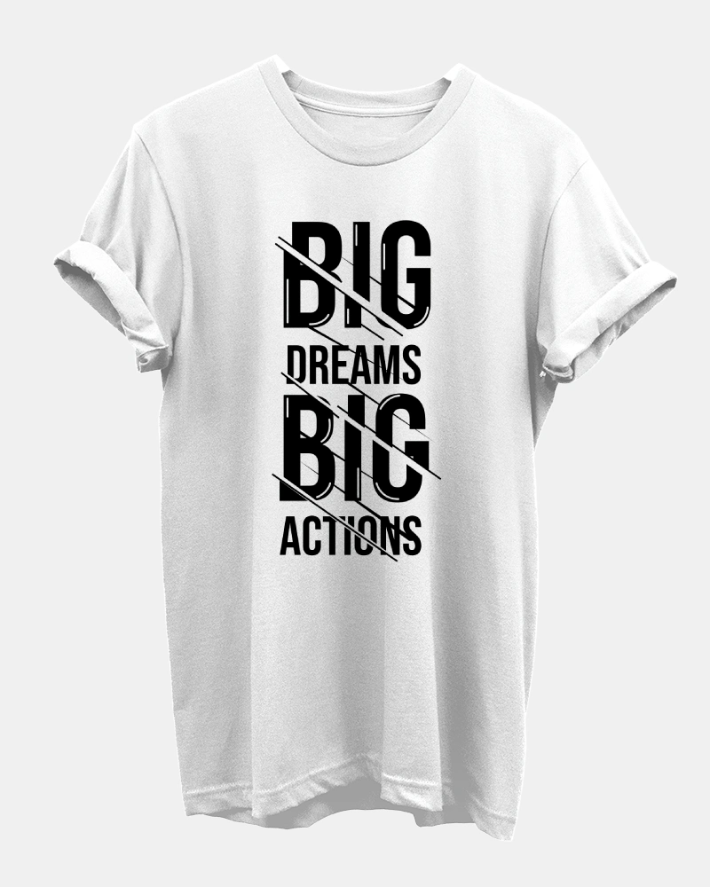 Dream-Big-Action-White-Men-TShirt Dream Big White T-Shirt for Men - Image 1